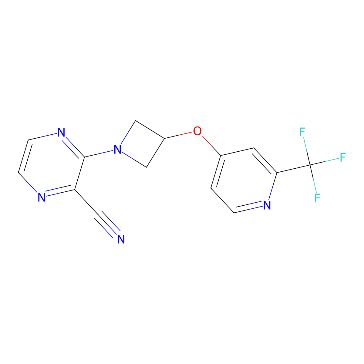 3-(3-{[2-(Trifluoromethyl)pyridin-4-yl]oxy}azetidin-1-yl)pyrazine-2-carbonitrile molecular structure, CAS 2380173-02-2