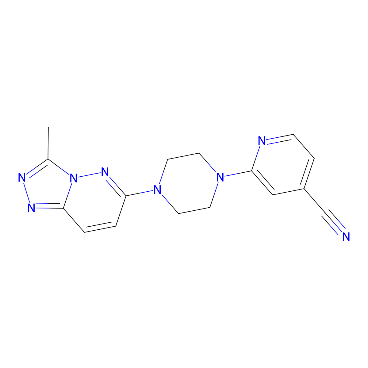2-(4-{3-Methyl-[1,2,4]triazolo[4,3-b]pyridazin-6-yl}piperazin-1-yl)pyridine-4-carbonitrile molecular structure, CAS 2380173-04-4