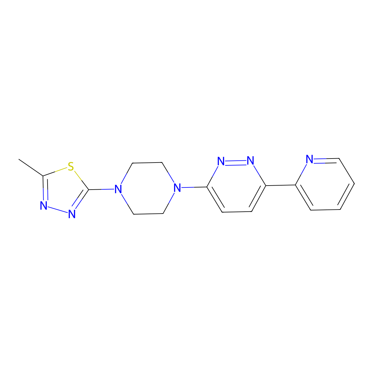 3-[4-(5-Methyl-1,3,4-thiadiazol-2-yl)piperazin-1-yl]-6-(pyridin-2-yl)pyridazine molecular structure, CAS 2380173-09-9