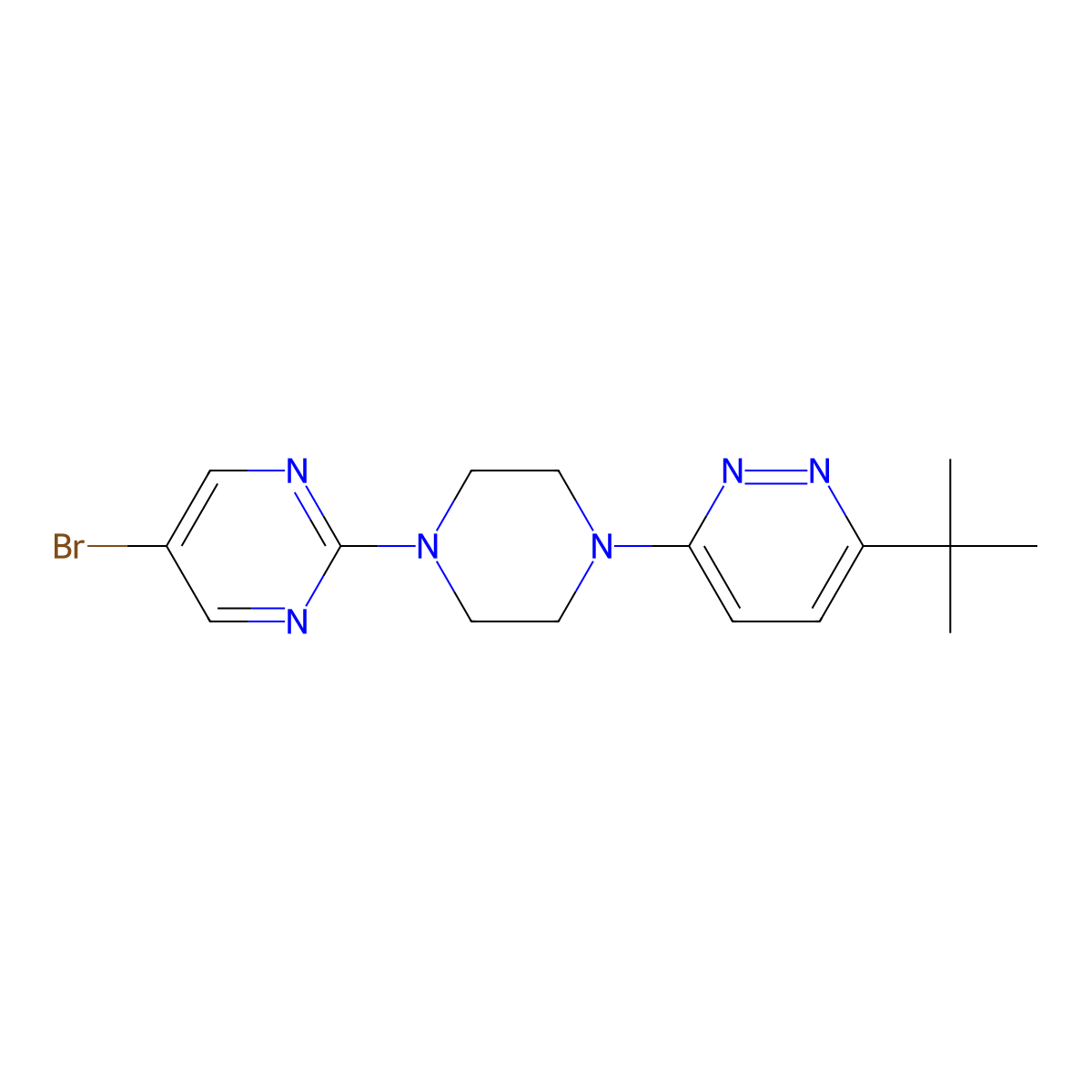 3-[4-(5-Bromopyrimidin-2-yl)piperazin-1-yl]-6-tert-butylpyridazine molecular structure, CAS 2380173-12-4