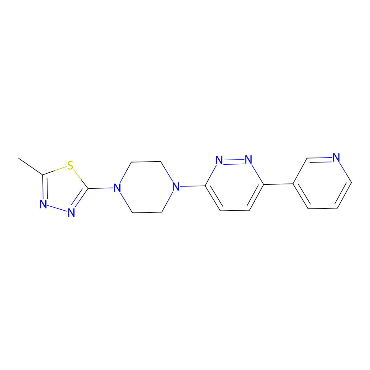 3-[4-(5-Methyl-1,3,4-thiadiazol-2-yl)piperazin-1-yl]-6-(pyridin-3-yl)pyridazine molecular structure, CAS 2380173-15-7