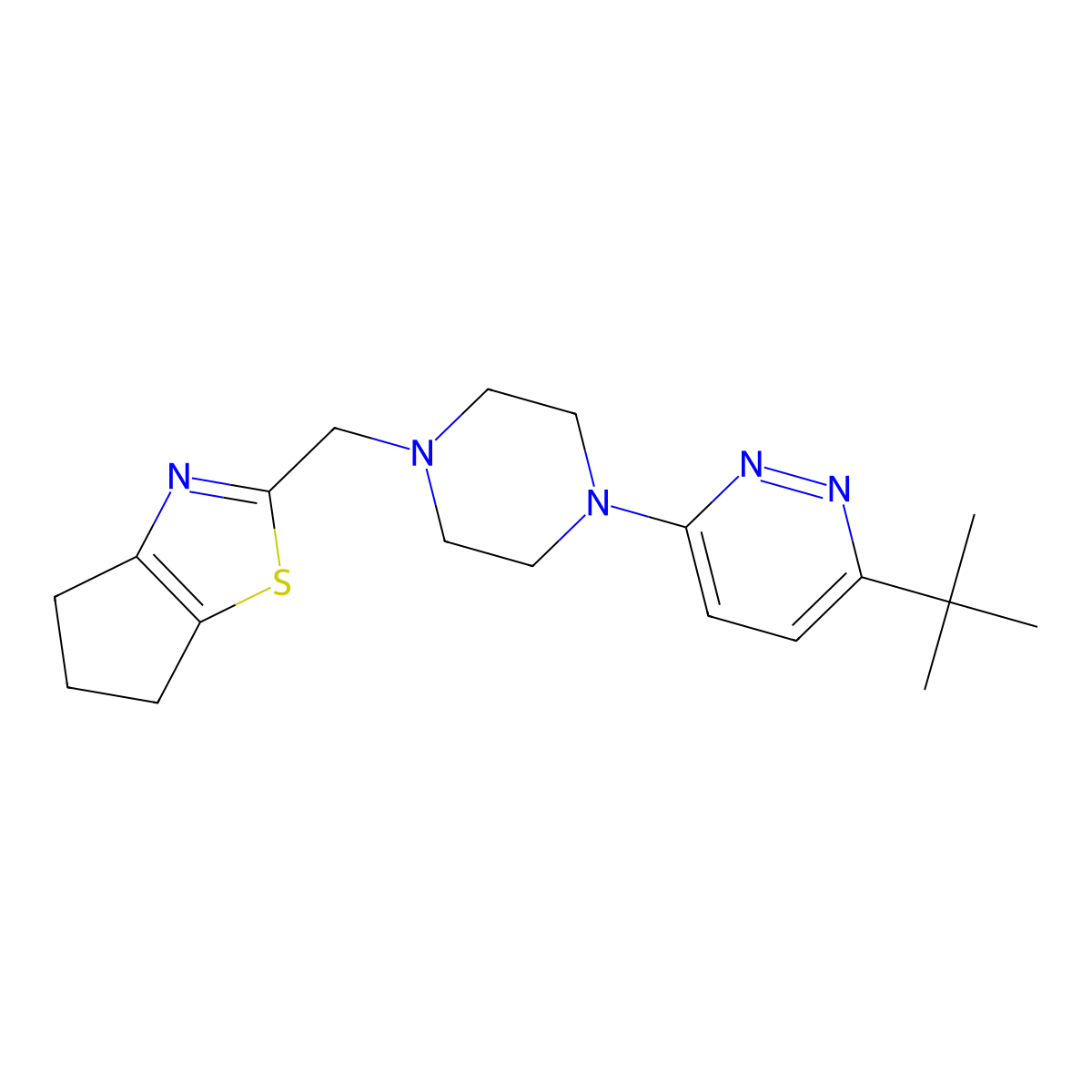 3-tert-butyl-6-[4-({4H,5H,6H-cyclopenta[d][1,3]thiazol-2-yl}methyl)piperazin-1-yl]pyridazine molecular structure, CAS 2380173-16-8