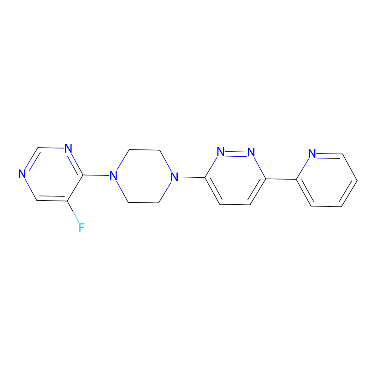 3-[4-(5-Fluoropyrimidin-4-yl)piperazin-1-yl]-6-(pyridin-2-yl)pyridazine molecular structure, CAS 2380173-17-9