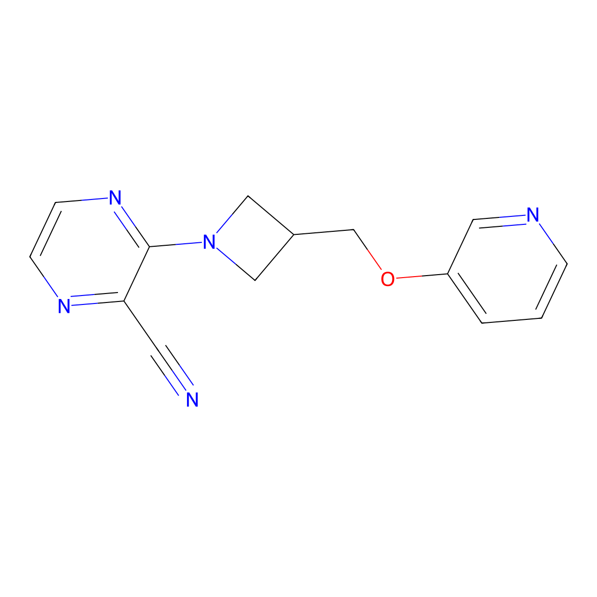 3-[3-(Pyridin-3-yloxymethyl)azetidin-1-yl]pyrazine-2-carbonitrile molecular structure, CAS 2380173-21-5