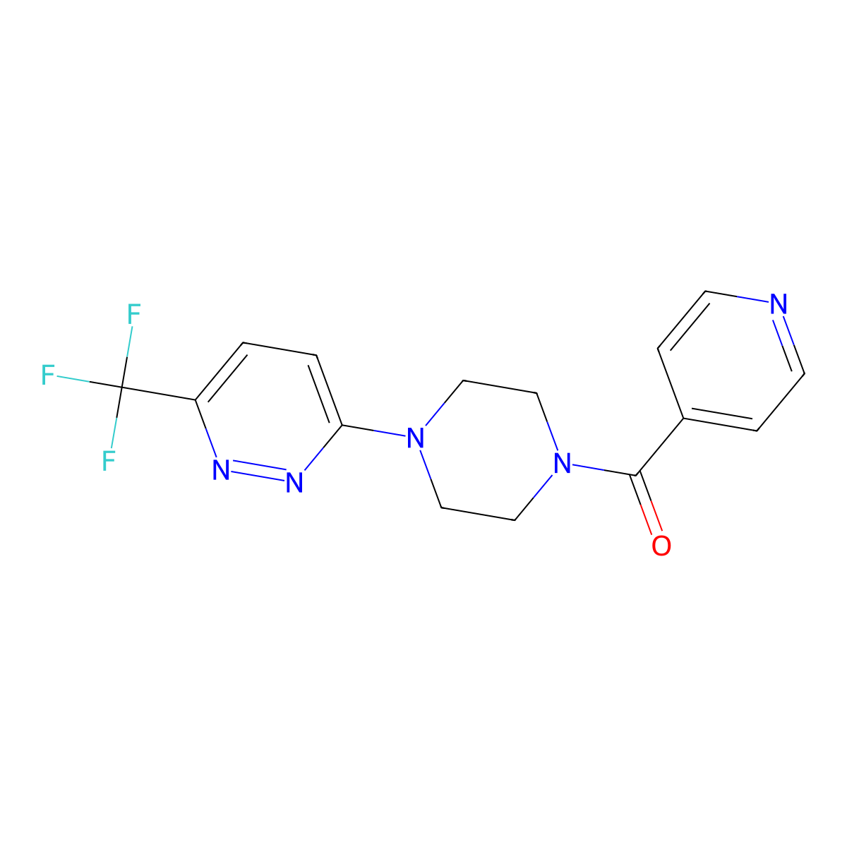 3-[4-(Pyridine-4-carbonyl)piperazin-1-yl]-6-(trifluoromethyl)pyridazine molecular structure, CAS 2380173-25-9