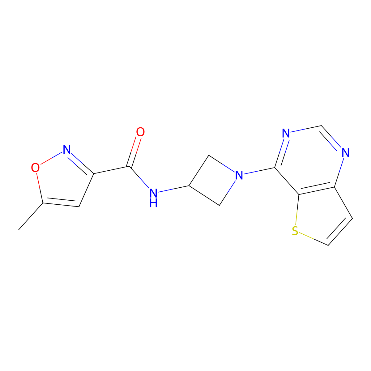 5-methyl-N-(1-{thieno[3,2-d]pyrimidin-4-yl}azetidin-3-yl)-1,2-oxazole-3-carboxamide molecular structure, CAS 2380173-32-8