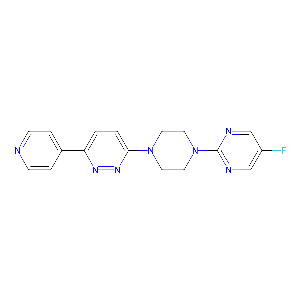3-[4-(5-Fluoropyrimidin-2-yl)piperazin-1-yl]-6-(pyridin-4-yl)pyridazine molecular structure, CAS 2380173-35-1