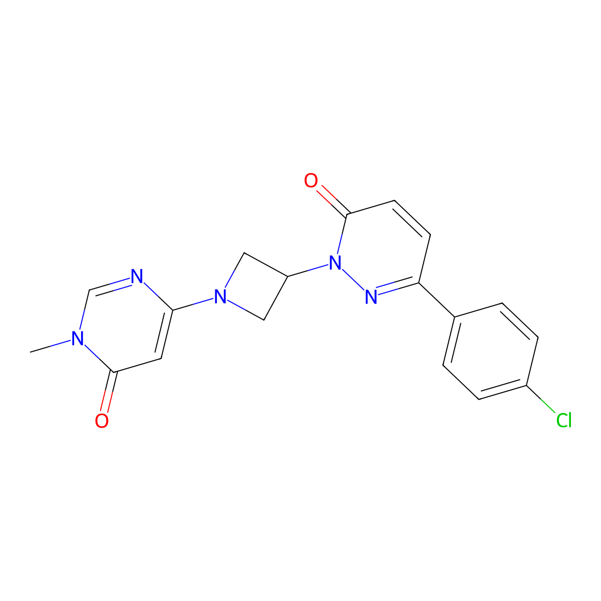6-(4-Chlorophenyl)-2-[1-(1-methyl-6-oxo-1,6-dihydropyrimidin-4-yl)azetidin-3-yl]-2,3-dihydropyridazin-3-one molecular structure, CAS 2380173-37-3