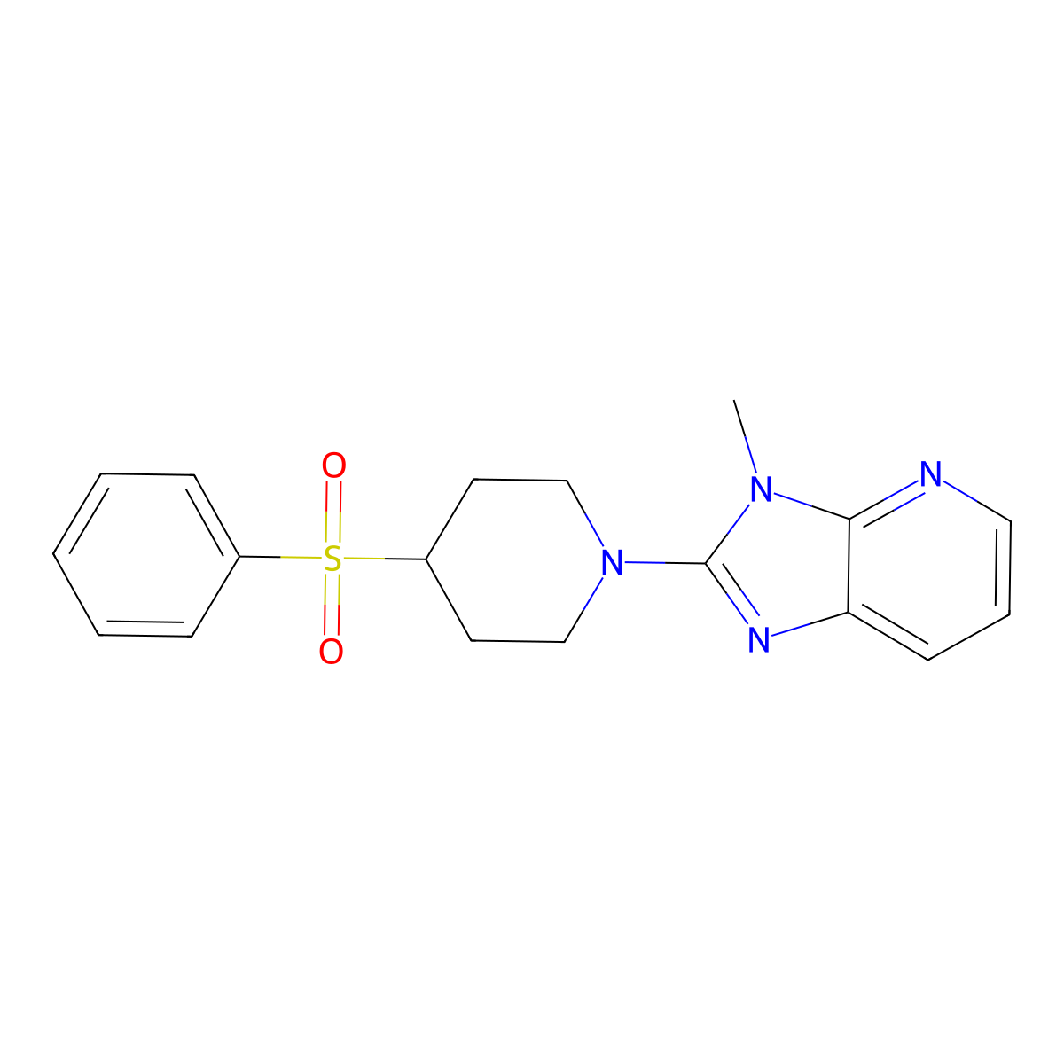 4-(benzenesulfonyl)-1-{3-methyl-3H-imidazo[4,5-b]pyridin-2-yl}piperidine molecular structure, CAS 2380173-52-2