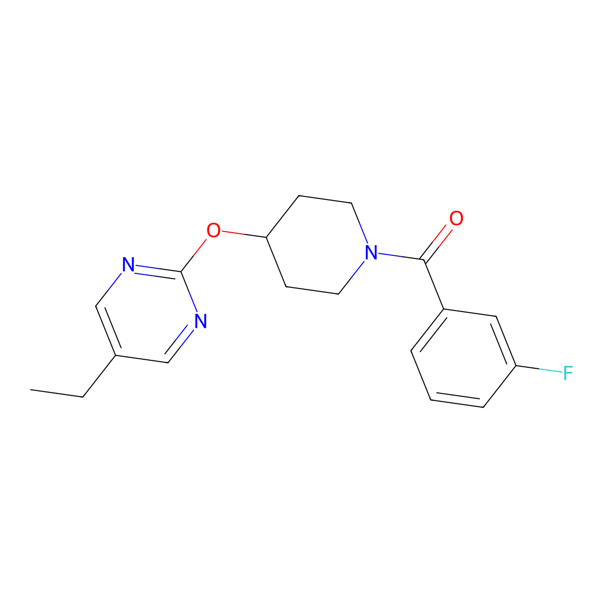 5-Ethyl-2-{[1-(3-fluorobenzoyl)piperidin-4-yl]oxy}pyrimidine molecular structure, CAS 2380173-53-3