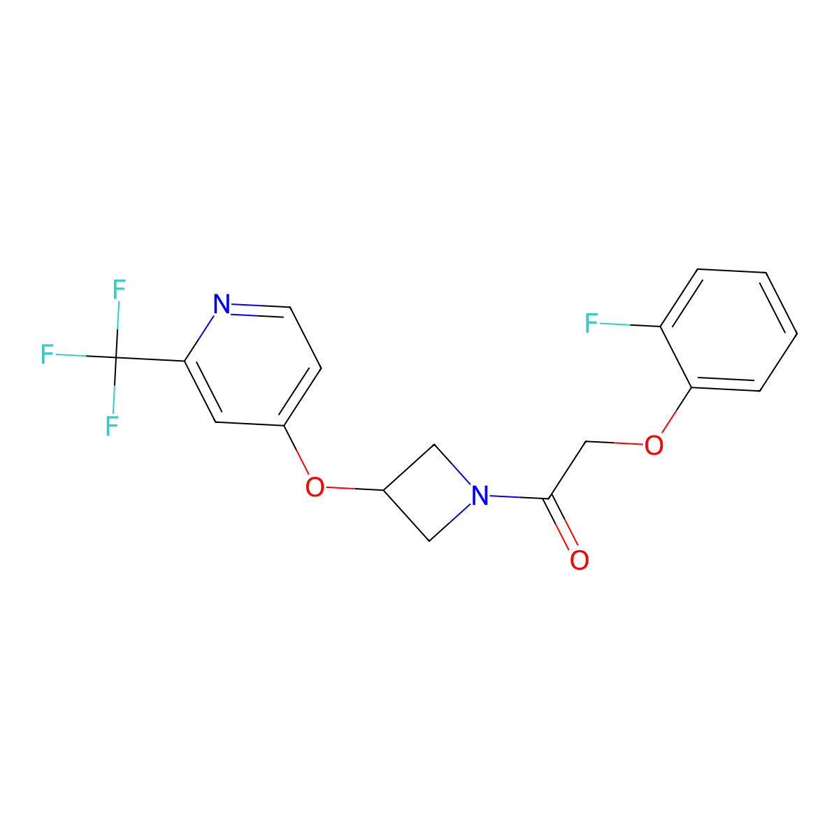 2-(2-Fluorophenoxy)-1-(3-{[2-(trifluoromethyl)pyridin-4-yl]oxy}azetidin-1-yl)ethan-1-one molecular structure, CAS 2380173-55-5