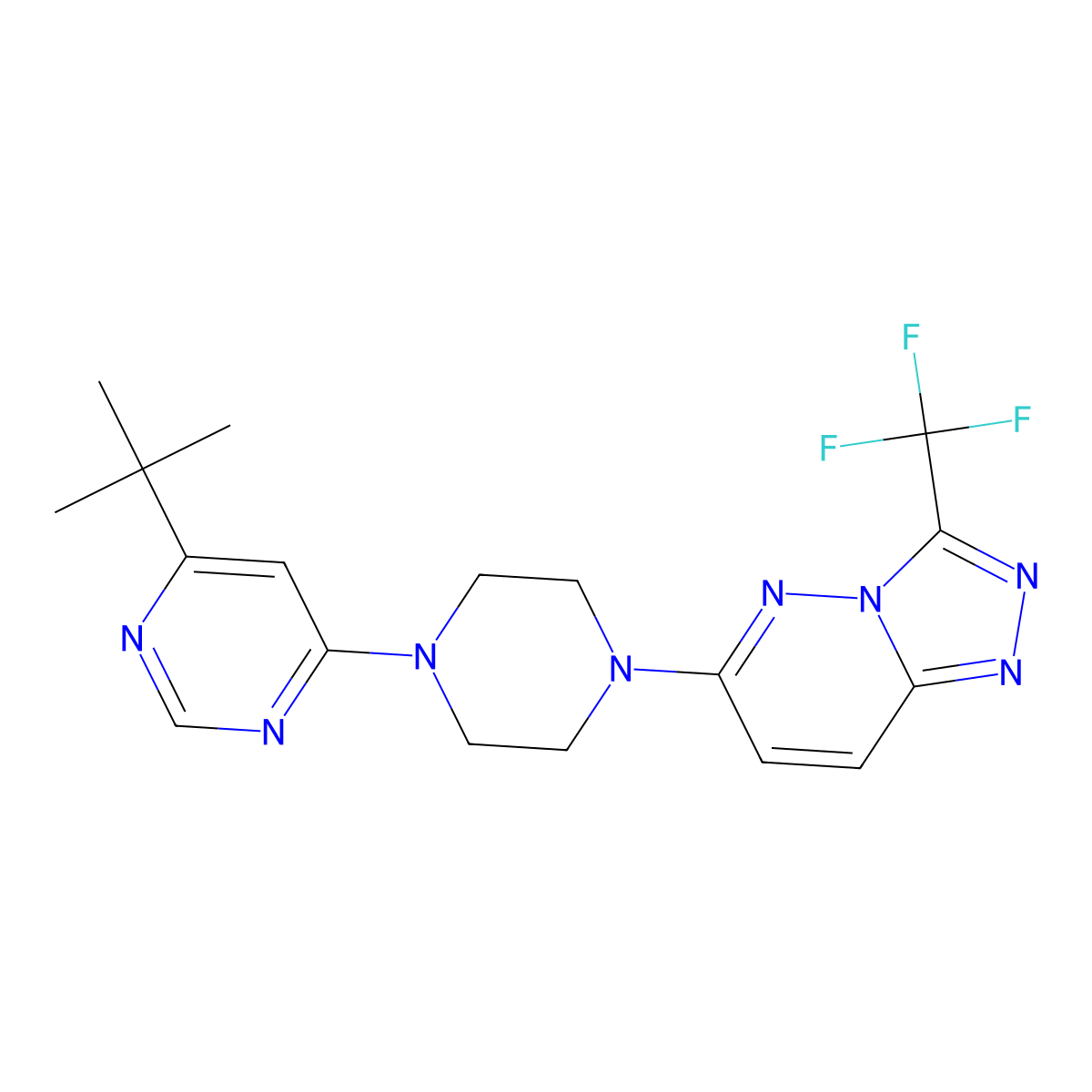 4-Tert-butyl-6-{4-[3-(trifluoromethyl)-[1,2,4]triazolo[4,3-b]pyridazin-6-yl]piperazin-1-yl}pyrimidine molecular structure, CAS 2380173-56-6