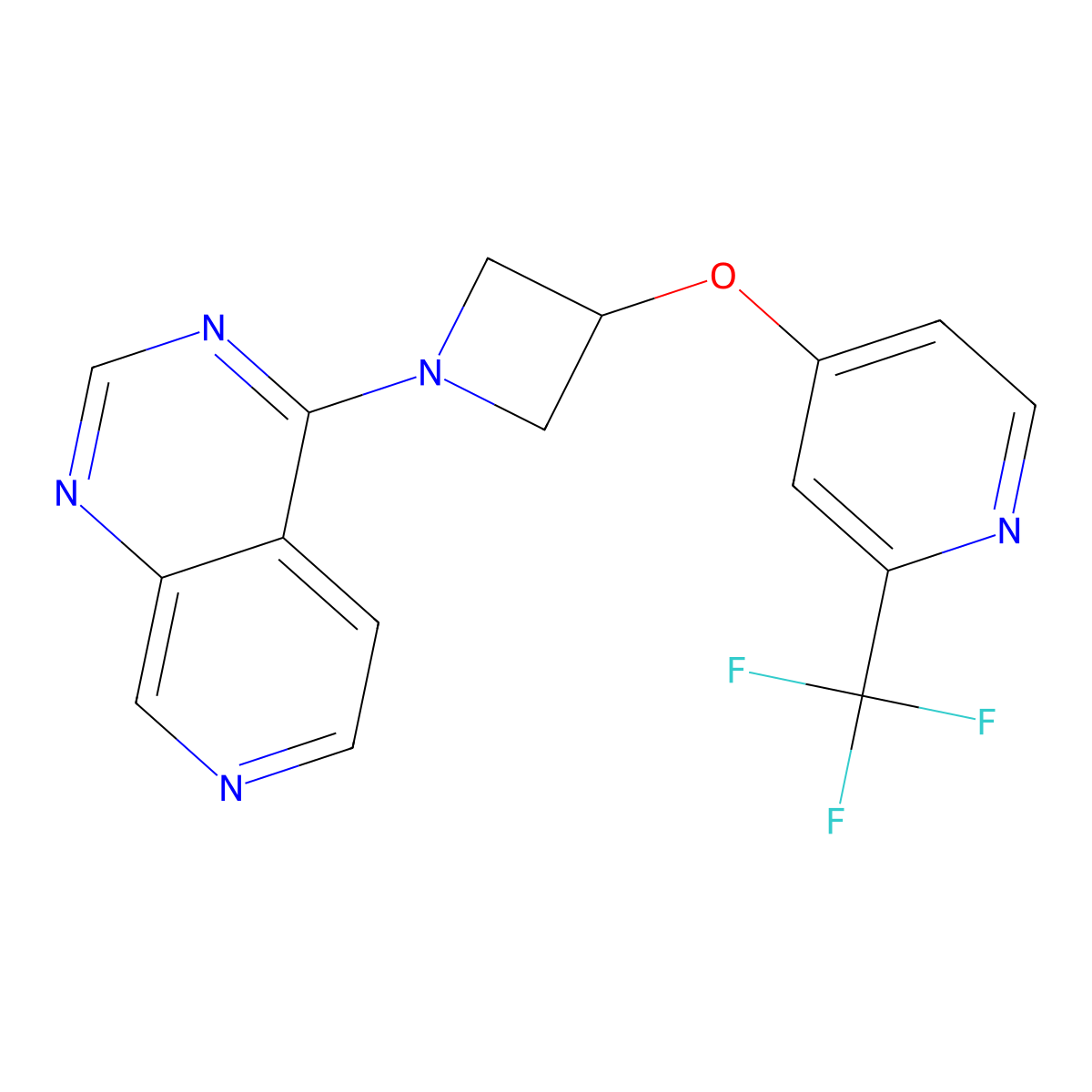 4-[(1-{Pyrido[3,4-d]pyrimidin-4-yl}azetidin-3-yl)oxy]-2-(trifluoromethyl)pyridine molecular structure, CAS 2380173-57-7