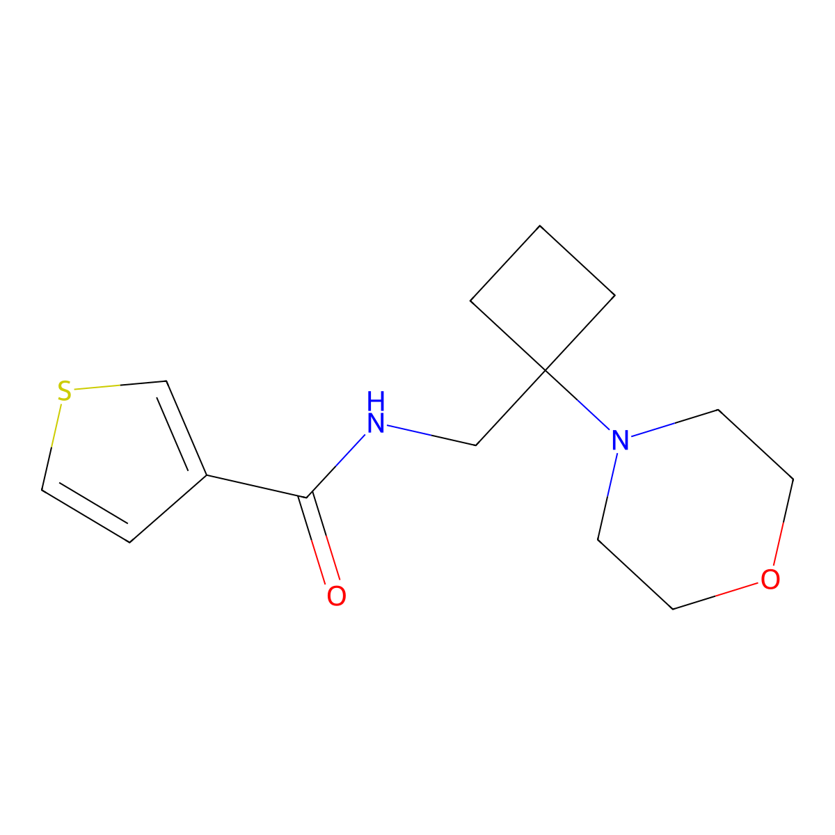 N-{[1-(morpholin-4-yl)cyclobutyl]methyl}thiophene-3-carboxamide molecular structure, CAS 2380173-59-9