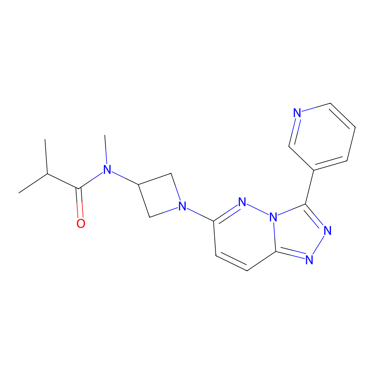 N,2-dimethyl-N-{1-[3-(pyridin-3-yl)-[1,2,4]triazolo[4,3-b]pyridazin-6-yl]azetidin-3-yl}propanamide molecular structure, CAS 2380173-62-4