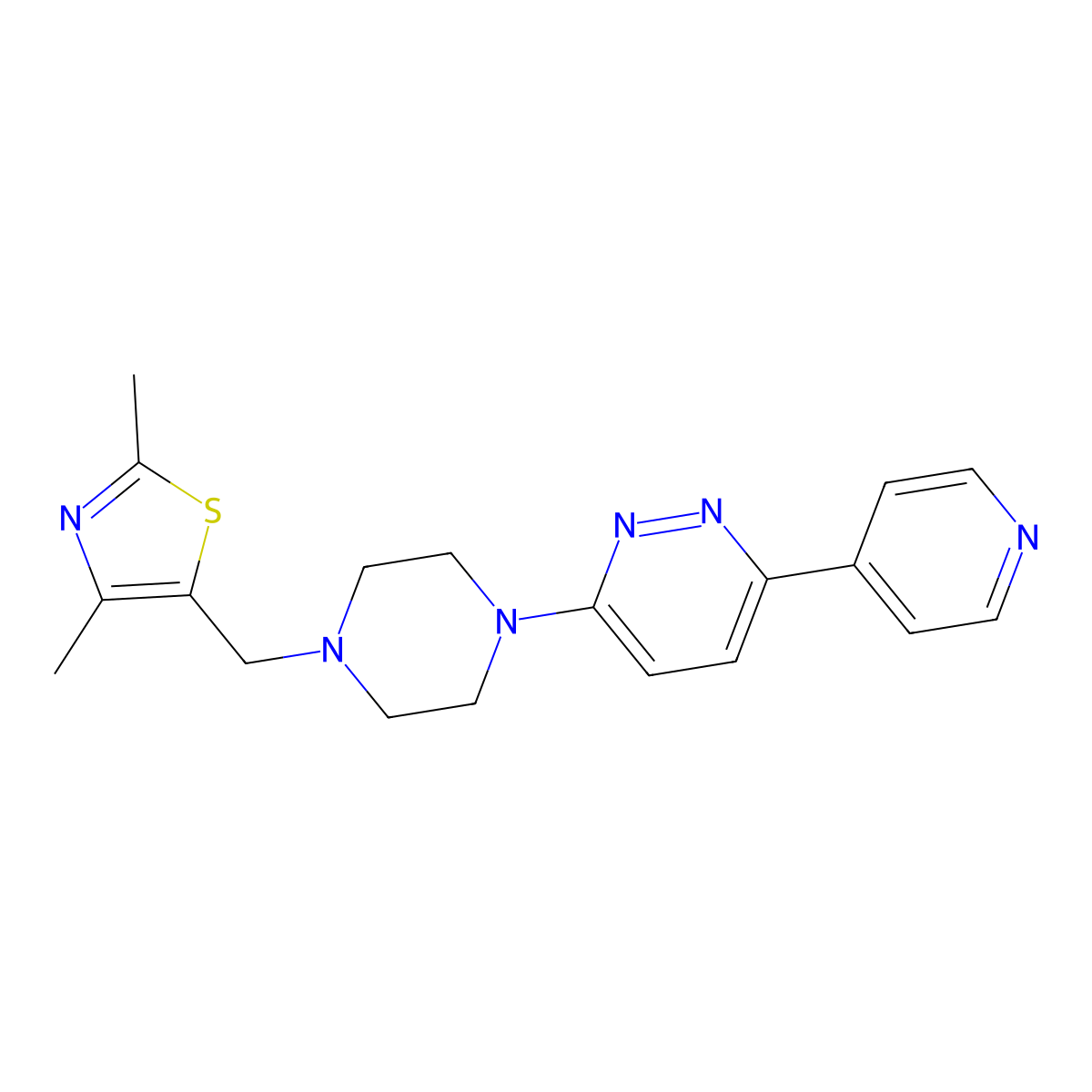 3-{4-[(2,4-Dimethyl-1,3-thiazol-5-yl)methyl]piperazin-1-yl}-6-(pyridin-4-yl)pyridazine molecular structure, CAS 2380173-64-6