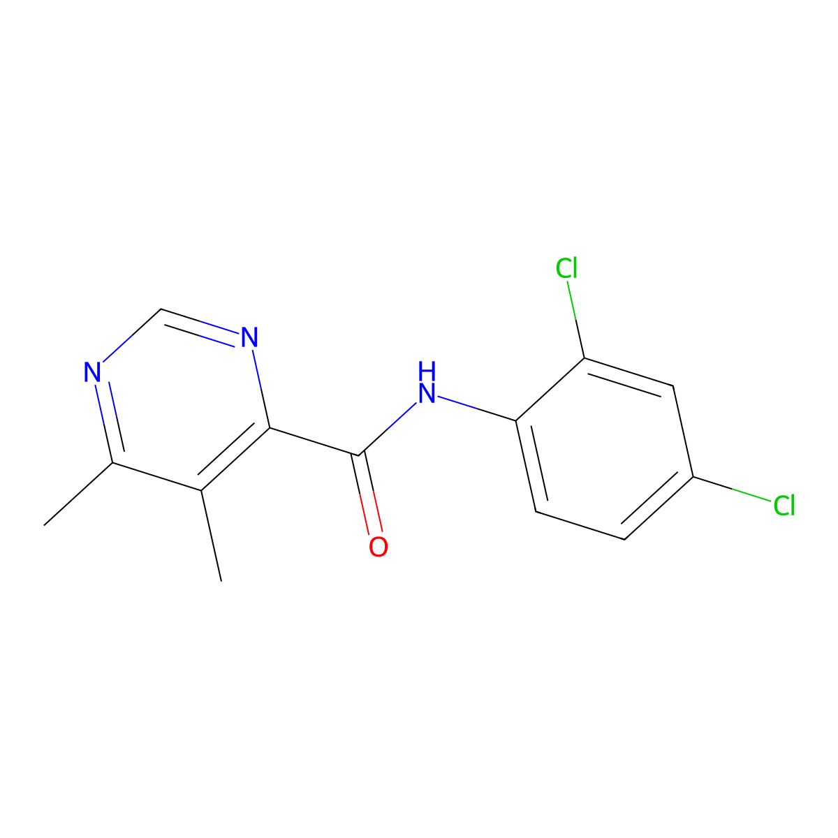 N-(2,4-Dichlorophenyl)-5,6-dimethylpyrimidine-4-carboxamide molecular structure, CAS 2380173-65-7
