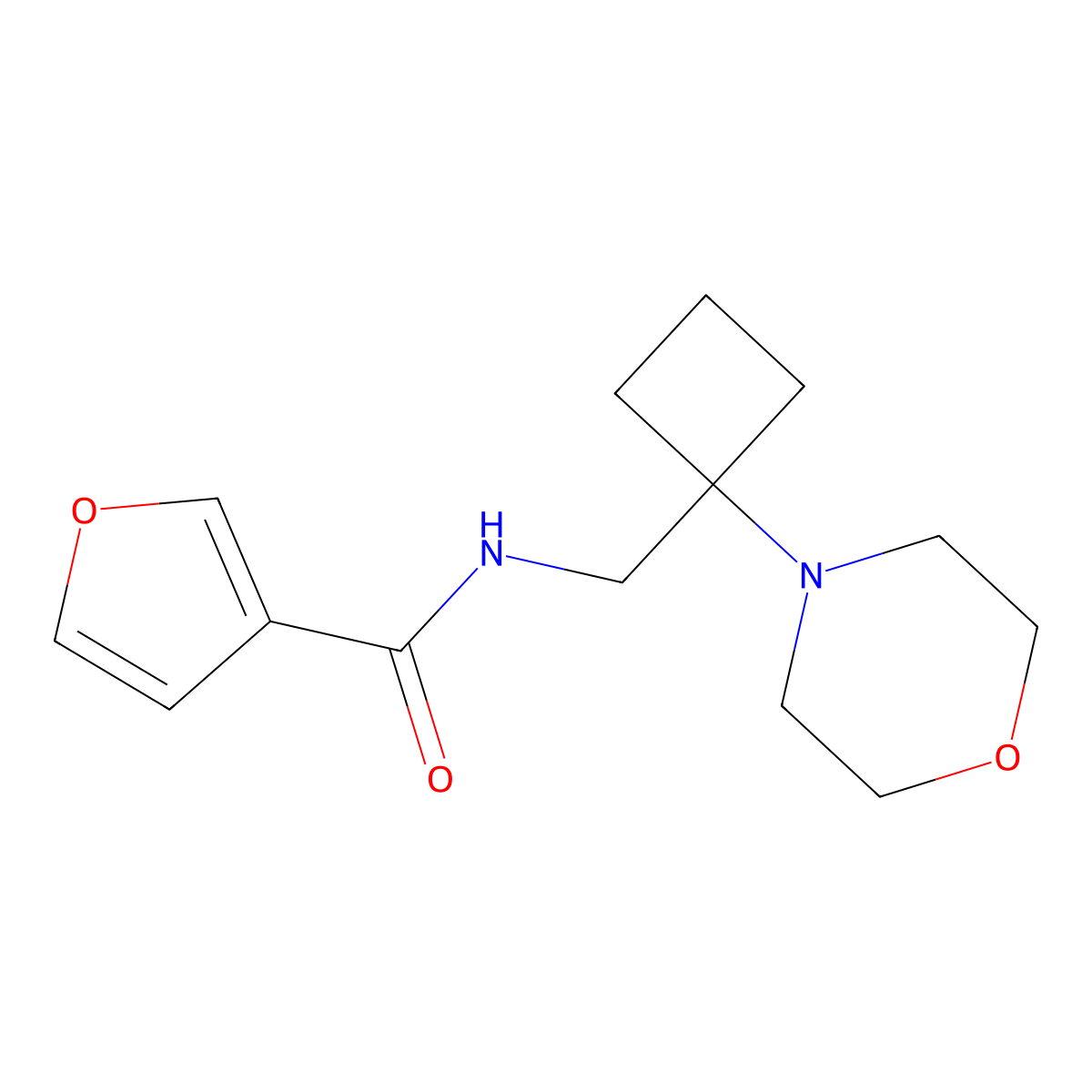 N-{[1-(morpholin-4-yl)cyclobutyl]methyl}furan-3-carboxamide molecular structure, CAS 2380173-67-9