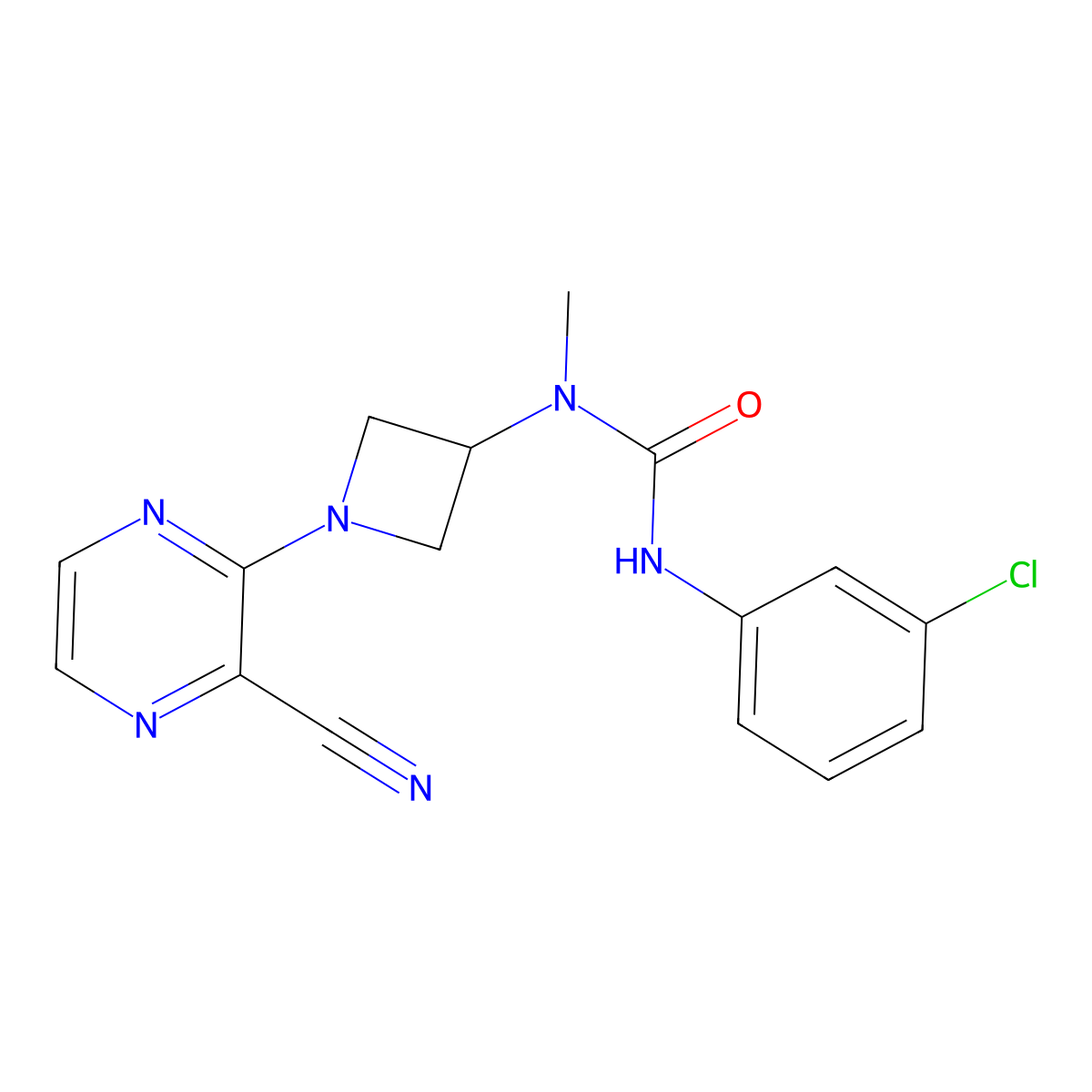 1-(3-Chlorophenyl)-3-[1-(3-cyanopyrazin-2-yl)azetidin-3-yl]-3-methylurea molecular structure, CAS 2380173-73-7