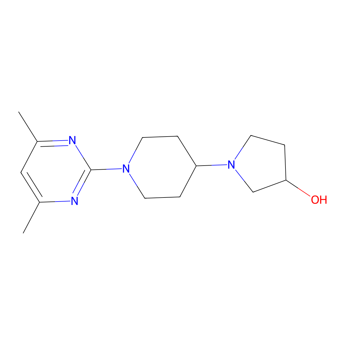 1-[1-(4,6-Dimethylpyrimidin-2-yl)piperidin-4-yl]pyrrolidin-3-ol molecular structure, CAS 2380173-74-8