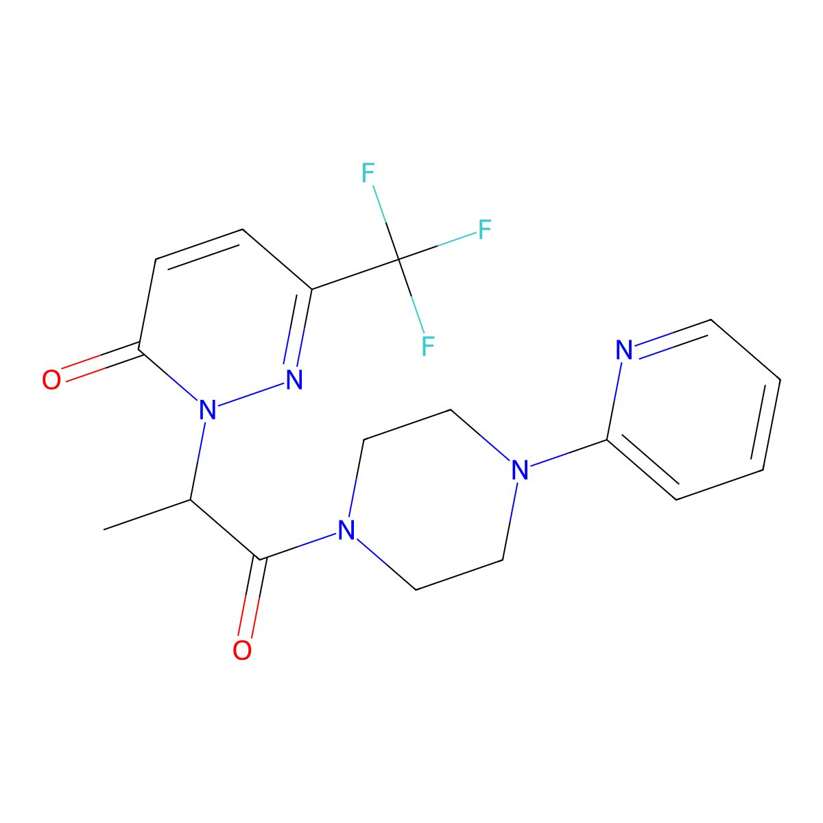 2-{1-Oxo-1-[4-(pyridin-2-yl)piperazin-1-yl]propan-2-yl}-6-(trifluoromethyl)-2,3-dihydropyridazin-3-one molecular structure, CAS 2380173-84-0