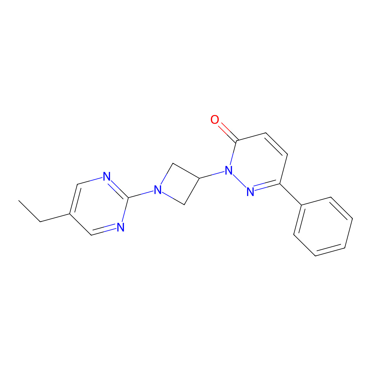 2-[1-(5-Ethylpyrimidin-2-yl)azetidin-3-yl]-6-phenyl-2,3-dihydropyridazin-3-one molecular structure, CAS 2380173-86-2