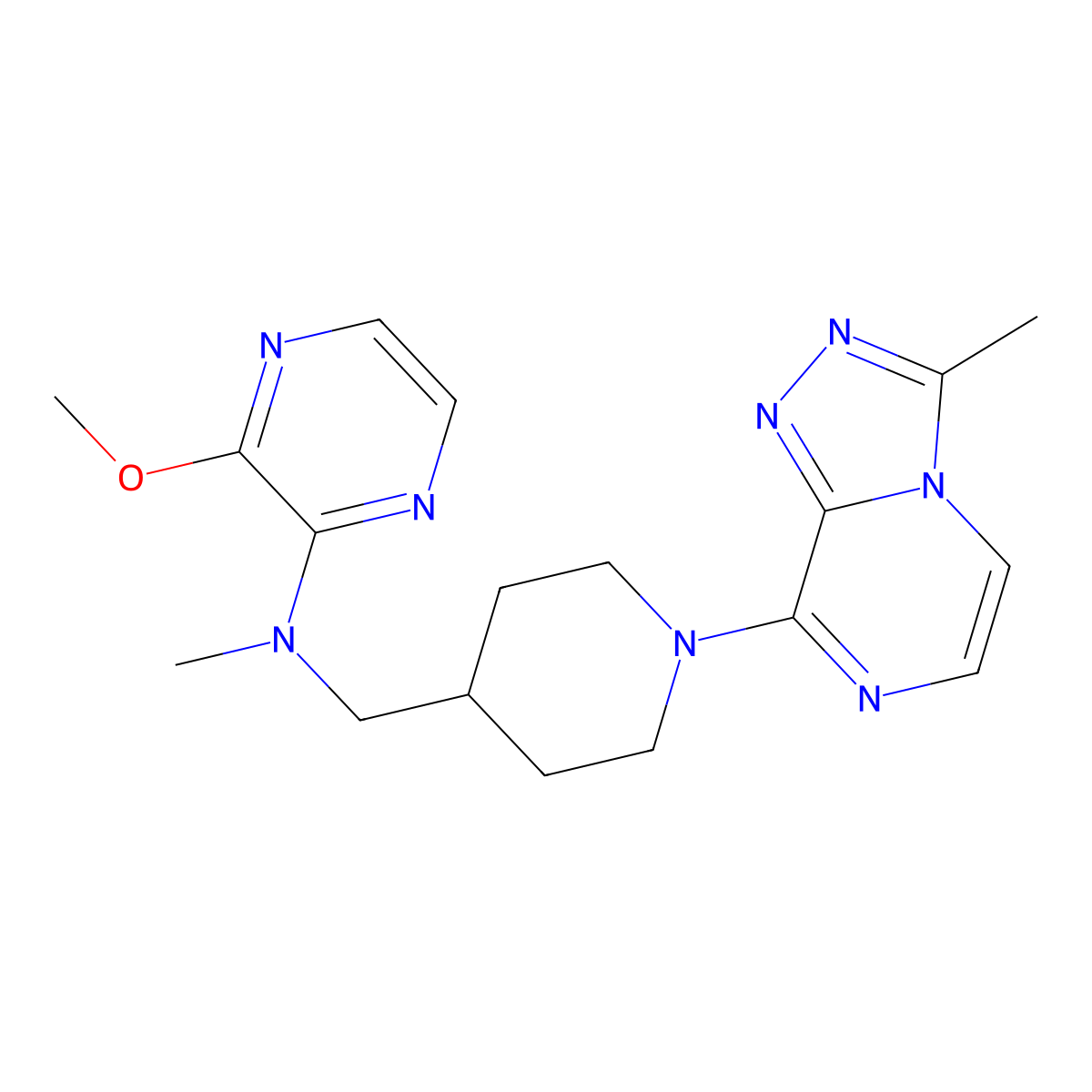 3-methoxy-N-methyl-N-[(1-{3-methyl-[1,2,4]triazolo[4,3-a]pyrazin-8-yl}piperidin-4-yl)methyl]pyrazin-2-amine molecular structure, CAS 2380173-90-8