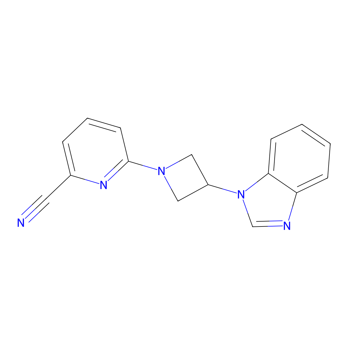 6-[3-(1H-1,3-benzodiazol-1-yl)azetidin-1-yl]pyridine-2-carbonitrile molecular structure, CAS 2380173-92-0