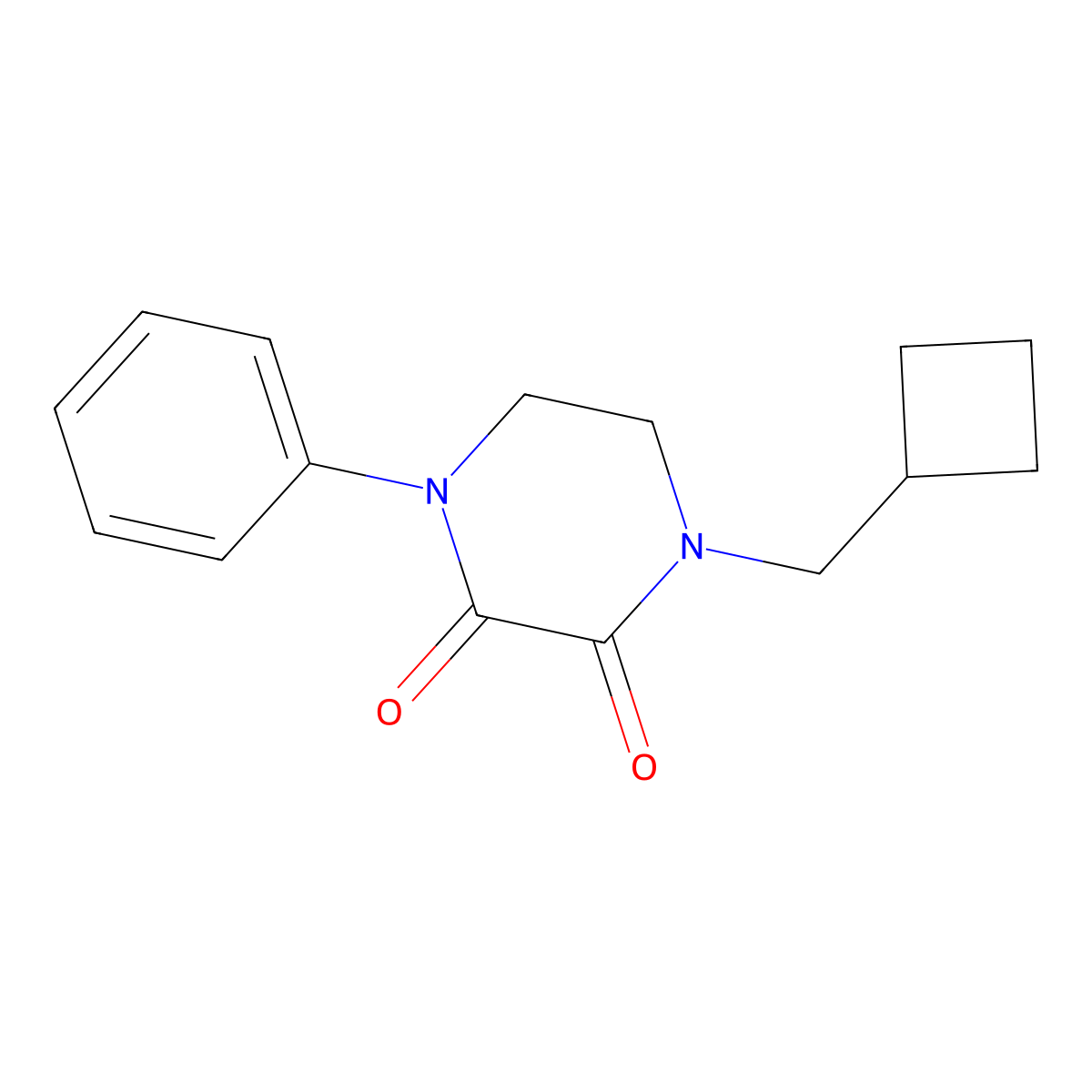 1-(Cyclobutylmethyl)-4-phenylpiperazine-2,3-dione molecular structure, CAS 2380173-97-5