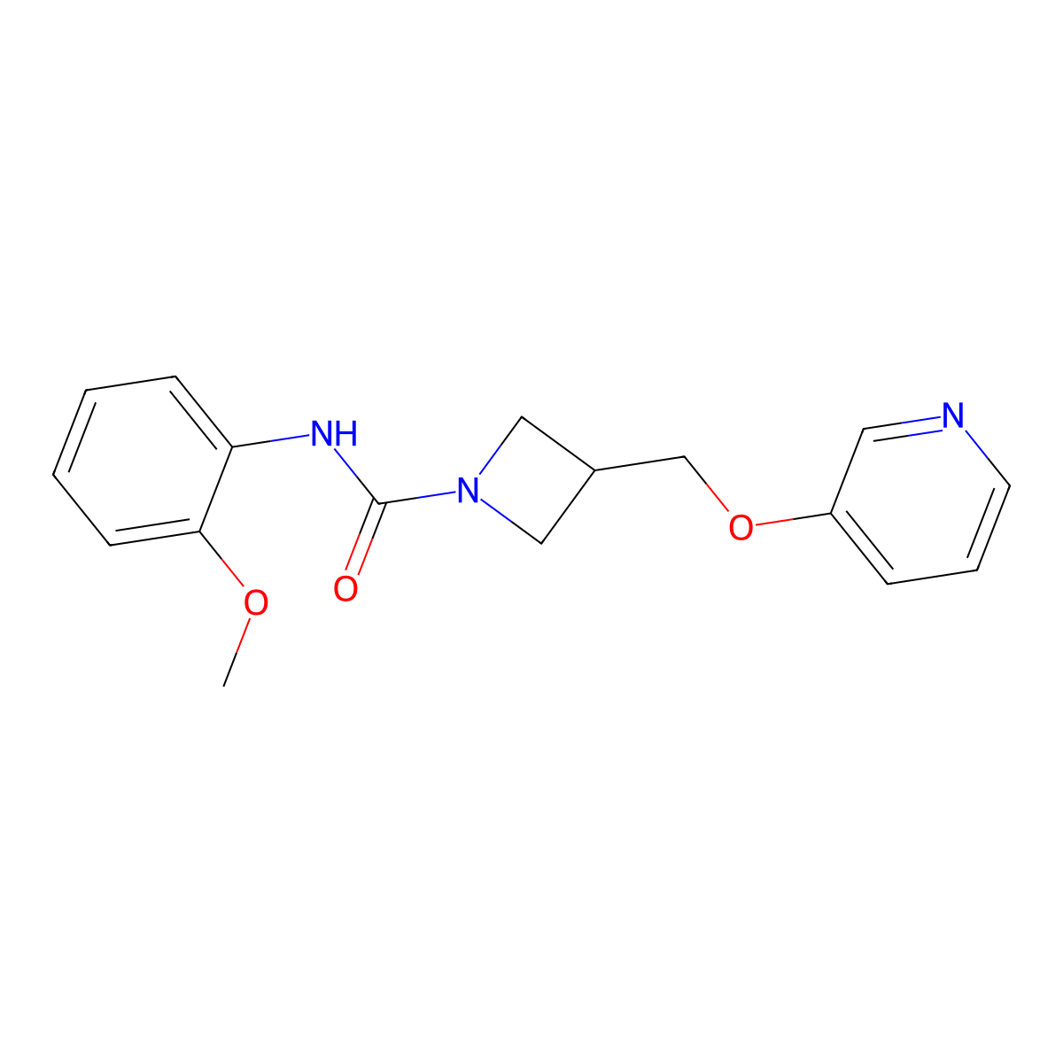 N-(2-methoxyphenyl)-3-[(pyridin-3-yloxy)methyl]azetidine-1-carboxamide molecular structure, CAS 2380174-05-8