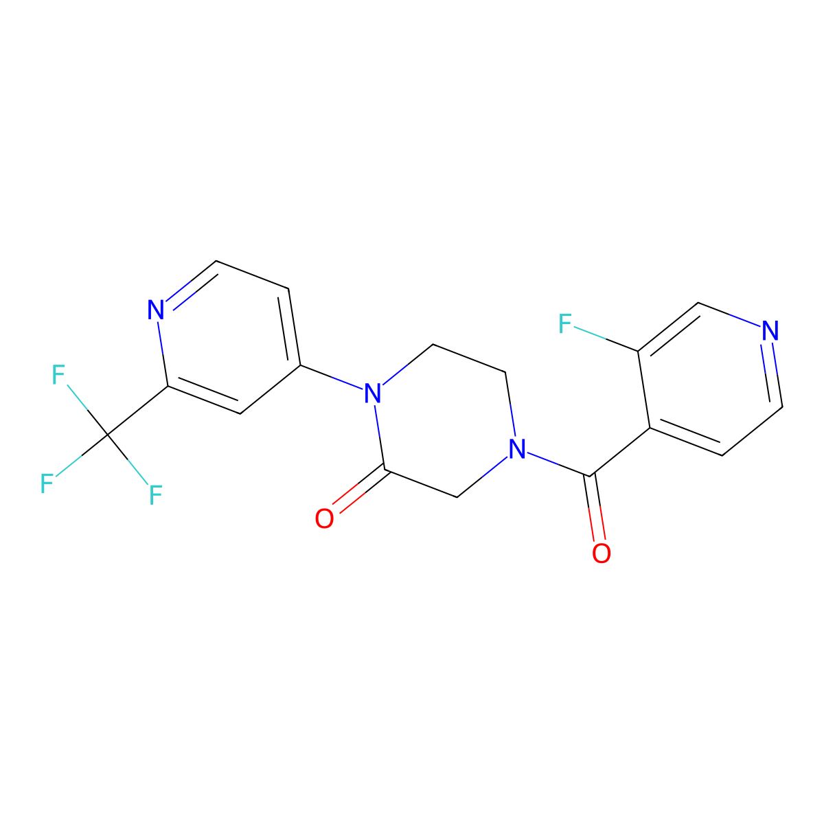 4-(3-Fluoropyridine-4-carbonyl)-1-[2-(trifluoromethyl)pyridin-4-yl]piperazin-2-one molecular structure, CAS 2380174-20-7