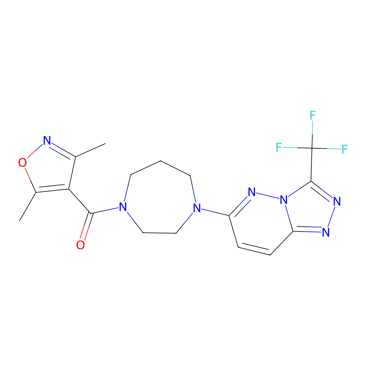 1-(3,5-Dimethyl-1,2-oxazole-4-carbonyl)-4-[3-(trifluoromethyl)-[1,2,4]triazolo[4,3-b]pyridazin-6-yl]-1,4-diazepane molecular structure, CAS 2380174-24-1