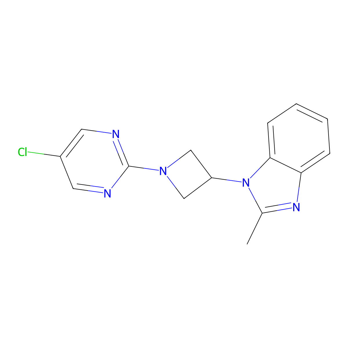 1-[1-(5-chloropyrimidin-2-yl)azetidin-3-yl]-2-methyl-1H-1,3-benzodiazole molecular structure, CAS 2380174-30-9