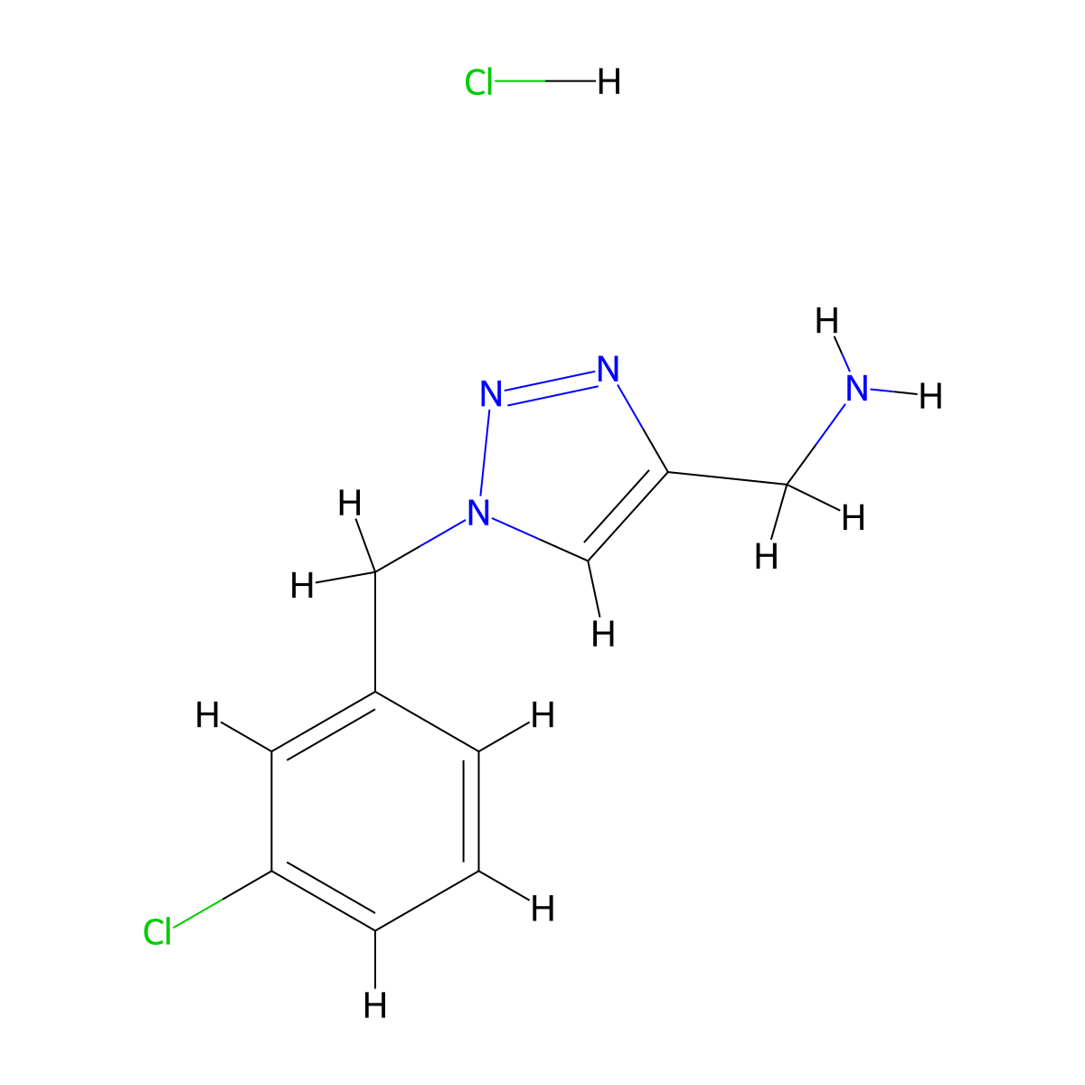 {1-[(3-chlorophenyl)methyl]-1H-1,2,3-triazol-4-yl}methanamine hydrochloride molecular structure, CAS 2380174-32-1
