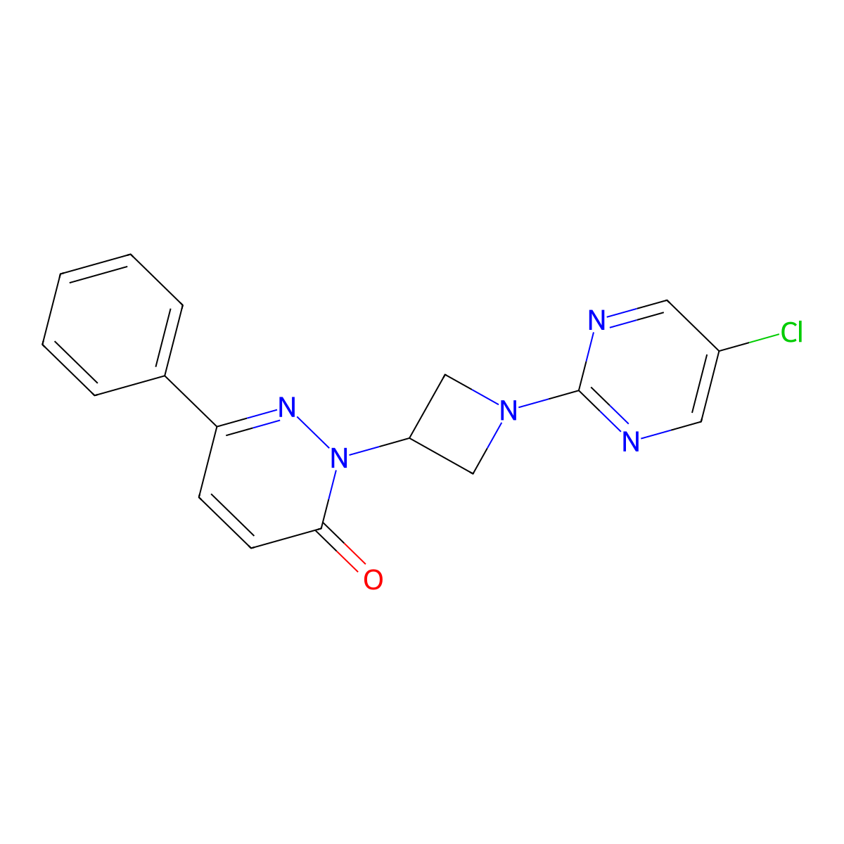 2-[1-(5-Chloropyrimidin-2-yl)azetidin-3-yl]-6-phenyl-2,3-dihydropyridazin-3-one molecular structure, CAS 2380174-33-2