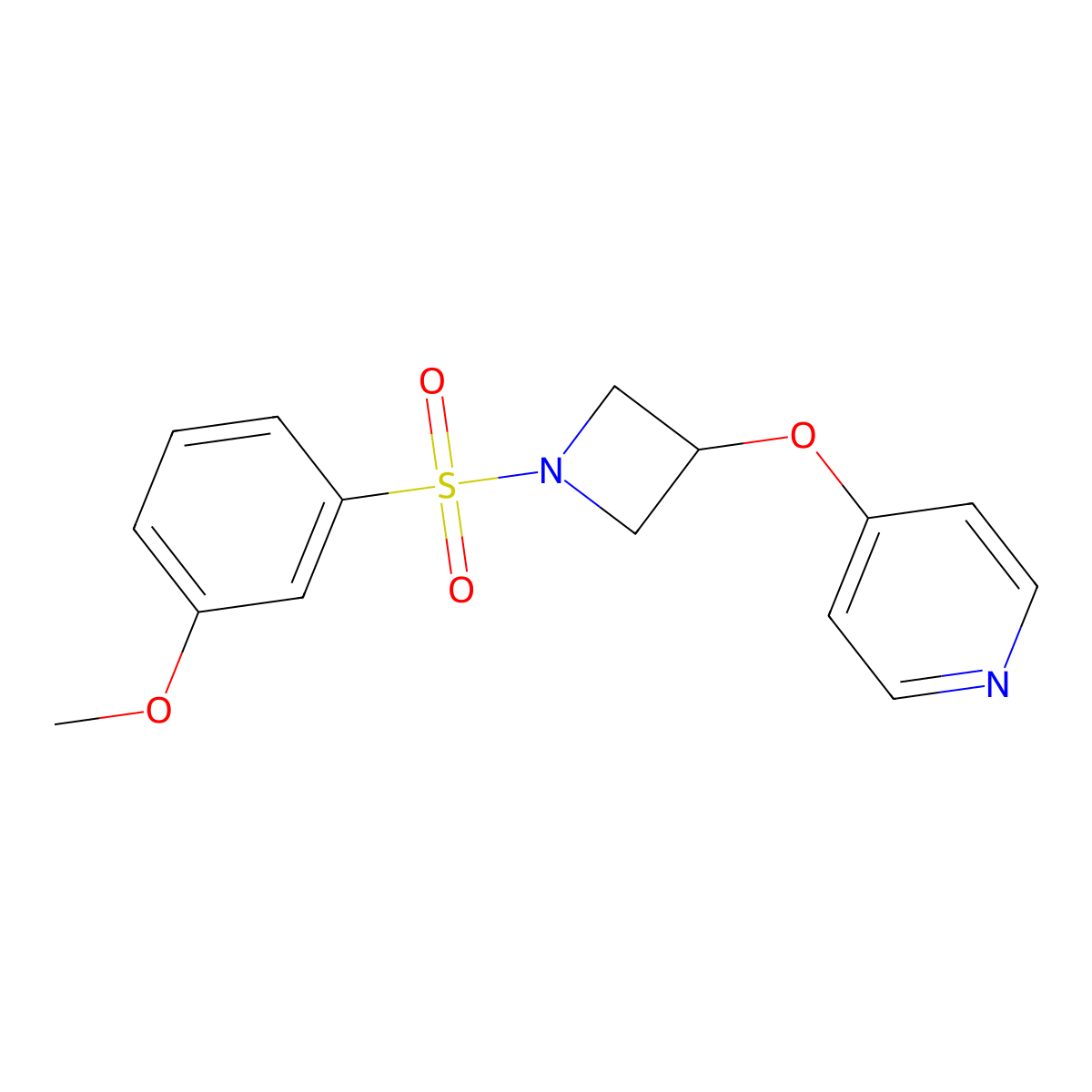 4-{[1-(3-Methoxybenzenesulfonyl)azetidin-3-yl]oxy}pyridine molecular structure, CAS 2380174-61-6