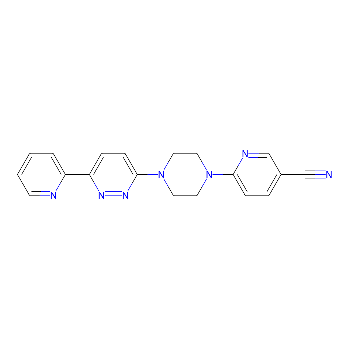 6-{4-[6-(Pyridin-2-yl)pyridazin-3-yl]piperazin-1-yl}pyridine-3-carbonitrile molecular structure, CAS 2380174-66-1
