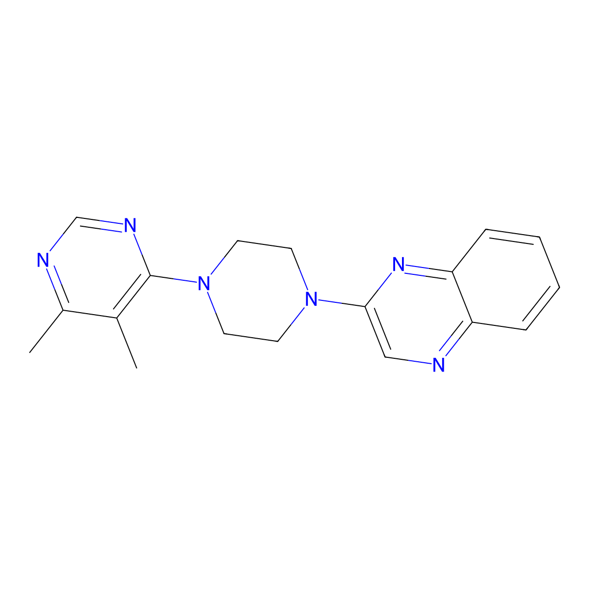 2-[4-(5,6-Dimethylpyrimidin-4-yl)piperazin-1-yl]quinoxaline molecular structure, CAS 2380174-69-4