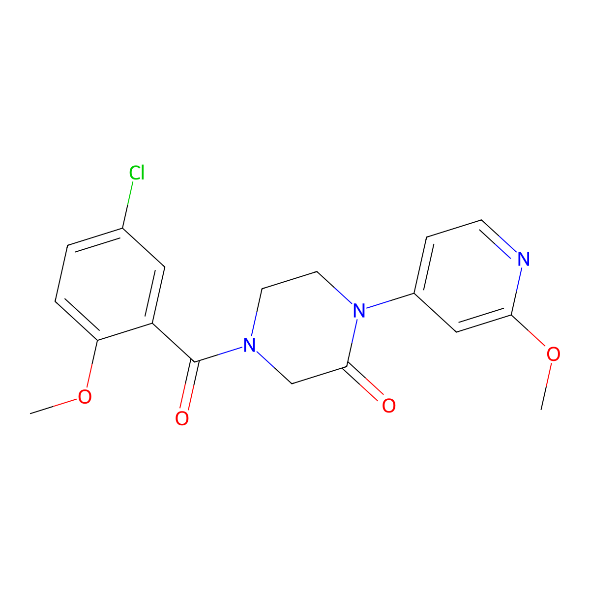 4-(5-Chloro-2-methoxybenzoyl)-1-(2-methoxypyridin-4-yl)piperazin-2-one molecular structure, CAS 2380174-71-8