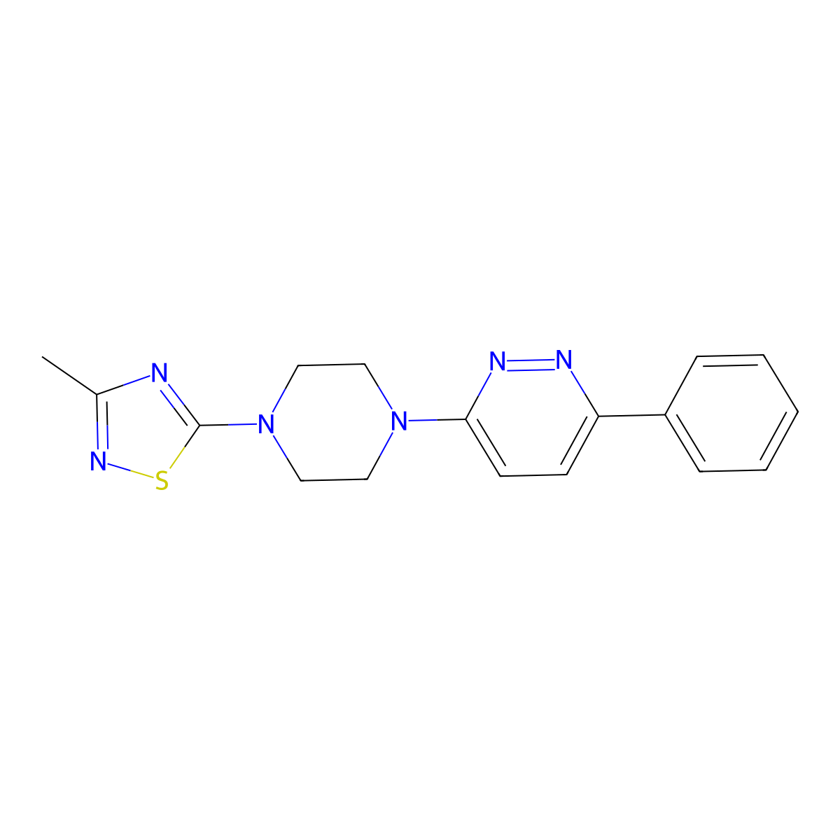 3-[4-(3-Methyl-1,2,4-thiadiazol-5-yl)piperazin-1-yl]-6-phenylpyridazine molecular structure, CAS 2380174-73-0