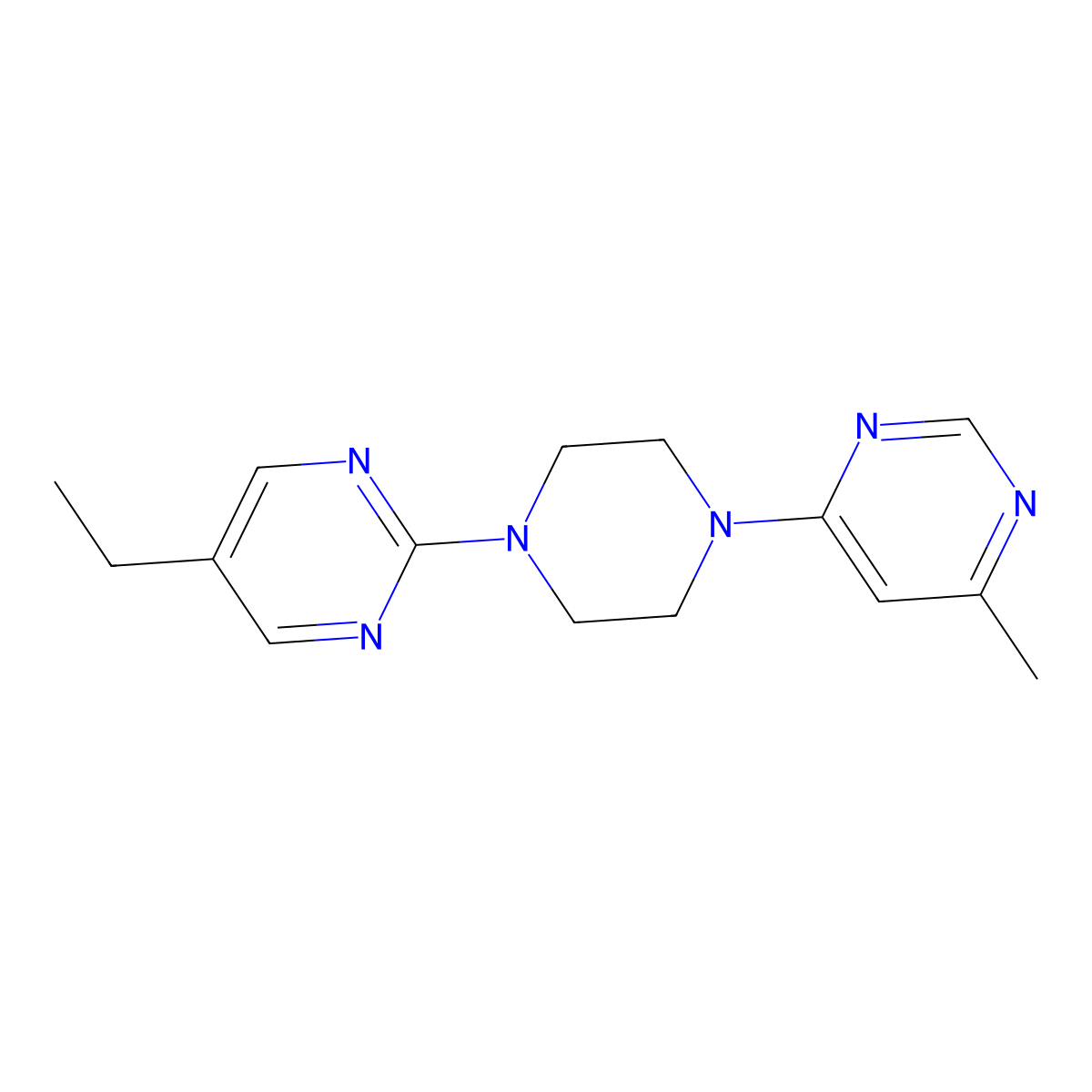 4-[4-(5-Ethylpyrimidin-2-yl)piperazin-1-yl]-6-methylpyrimidine molecular structure, CAS 2380174-75-2