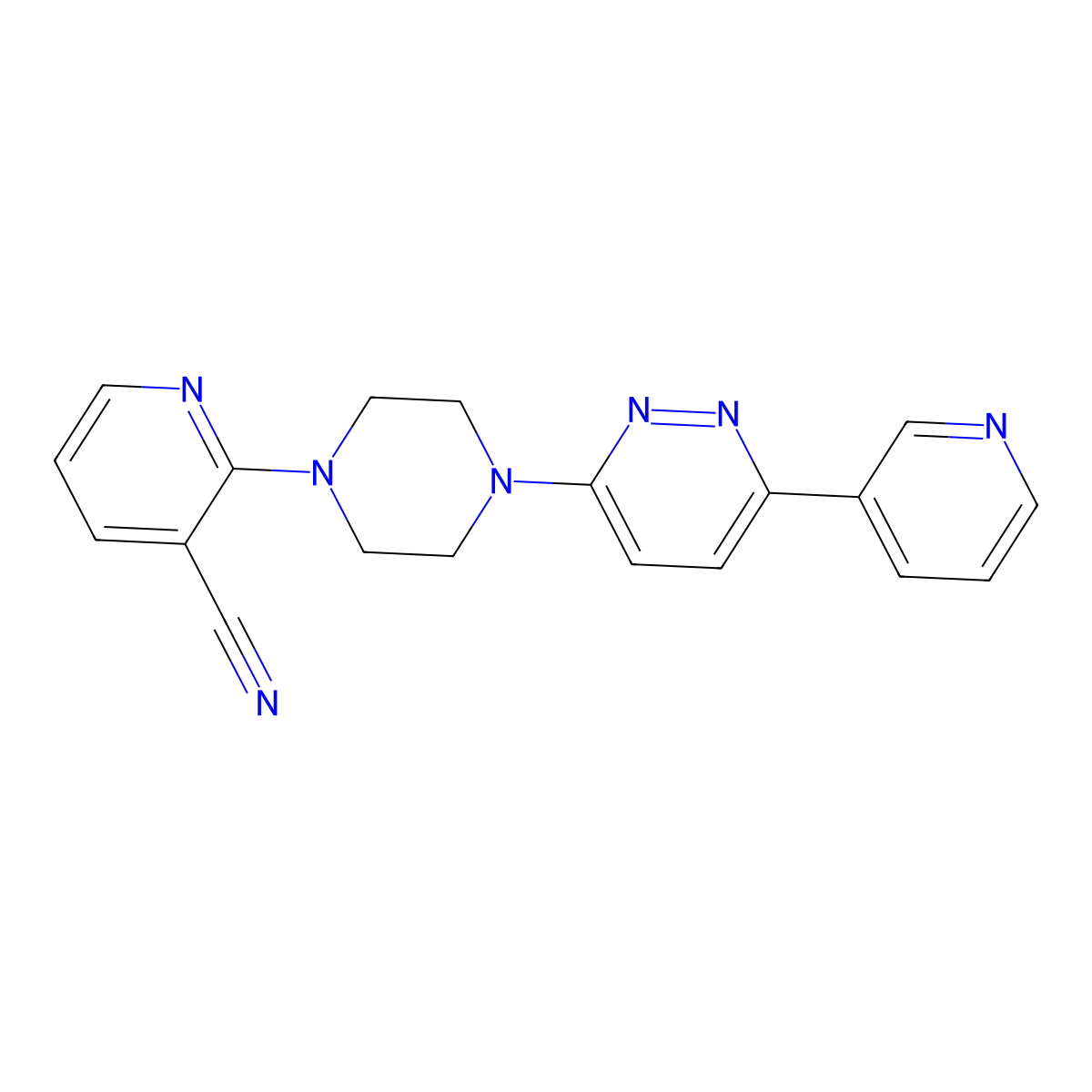 2-{4-[6-(Pyridin-3-yl)pyridazin-3-yl]piperazin-1-yl}pyridine-3-carbonitrile molecular structure, CAS 2380174-76-3