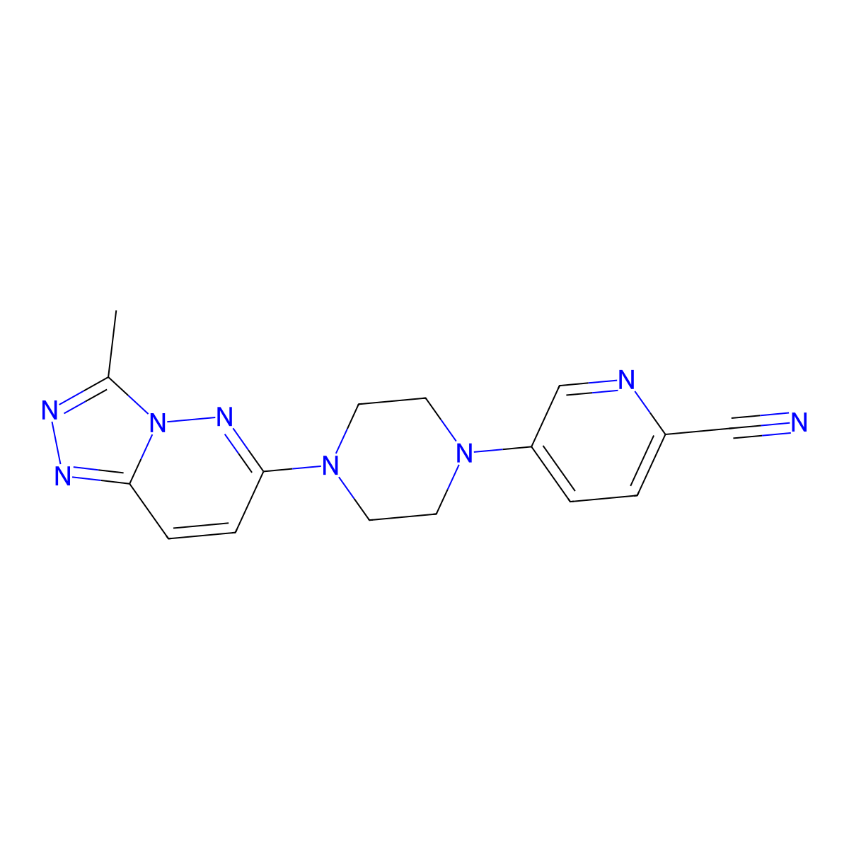 5-(4-{3-Methyl-[1,2,4]triazolo[4,3-b]pyridazin-6-yl}piperazin-1-yl)pyridine-2-carbonitrile molecular structure, CAS 2380174-77-4
