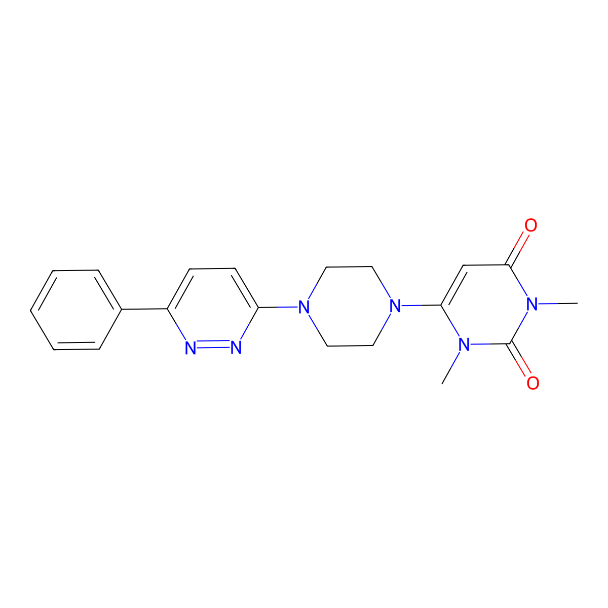 1,3-Dimethyl-6-[4-(6-phenylpyridazin-3-yl)piperazin-1-yl]-1,2,3,4-tetrahydropyrimidine-2,4-dione molecular structure, CAS 2380174-79-6