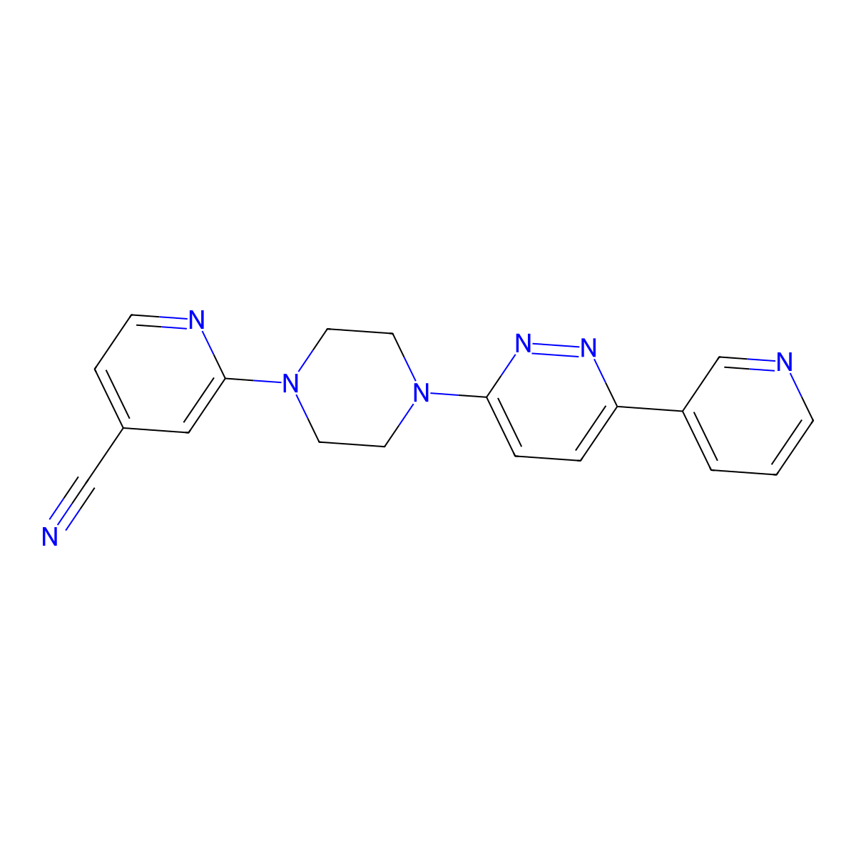2-{4-[6-(Pyridin-3-yl)pyridazin-3-yl]piperazin-1-yl}pyridine-4-carbonitrile molecular structure, CAS 2380174-80-9