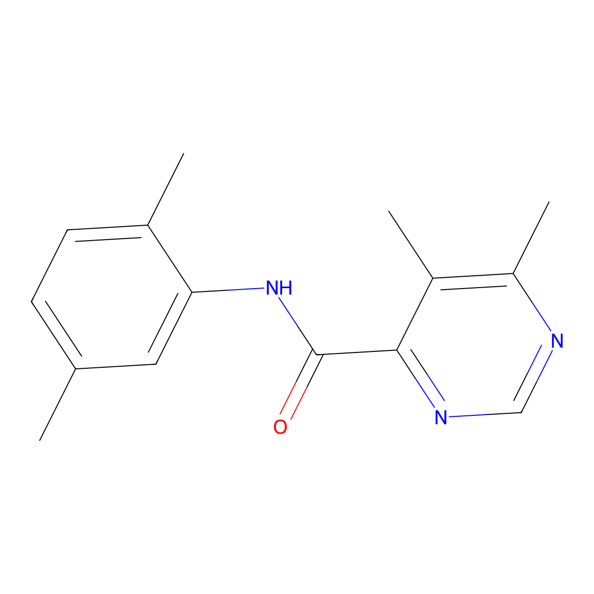 N-(2,5-Dimethylphenyl)-5,6-dimethylpyrimidine-4-carboxamide molecular structure, CAS 2380174-83-2