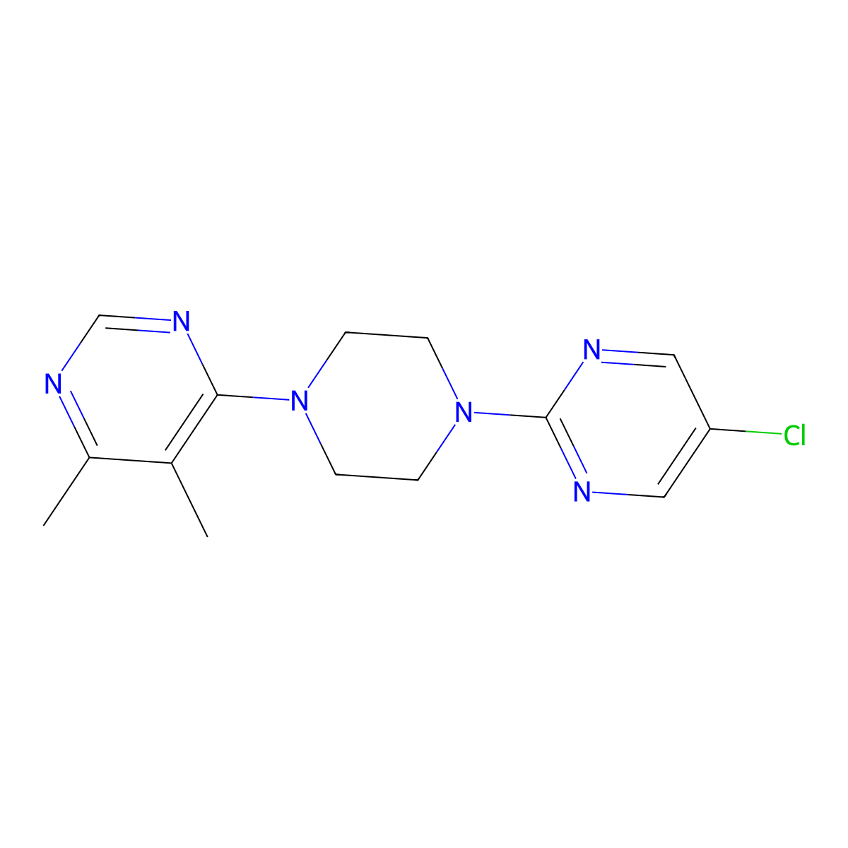 4-[4-(5-Chloropyrimidin-2-yl)piperazin-1-yl]-5,6-dimethylpyrimidine molecular structure, CAS 2380174-90-1