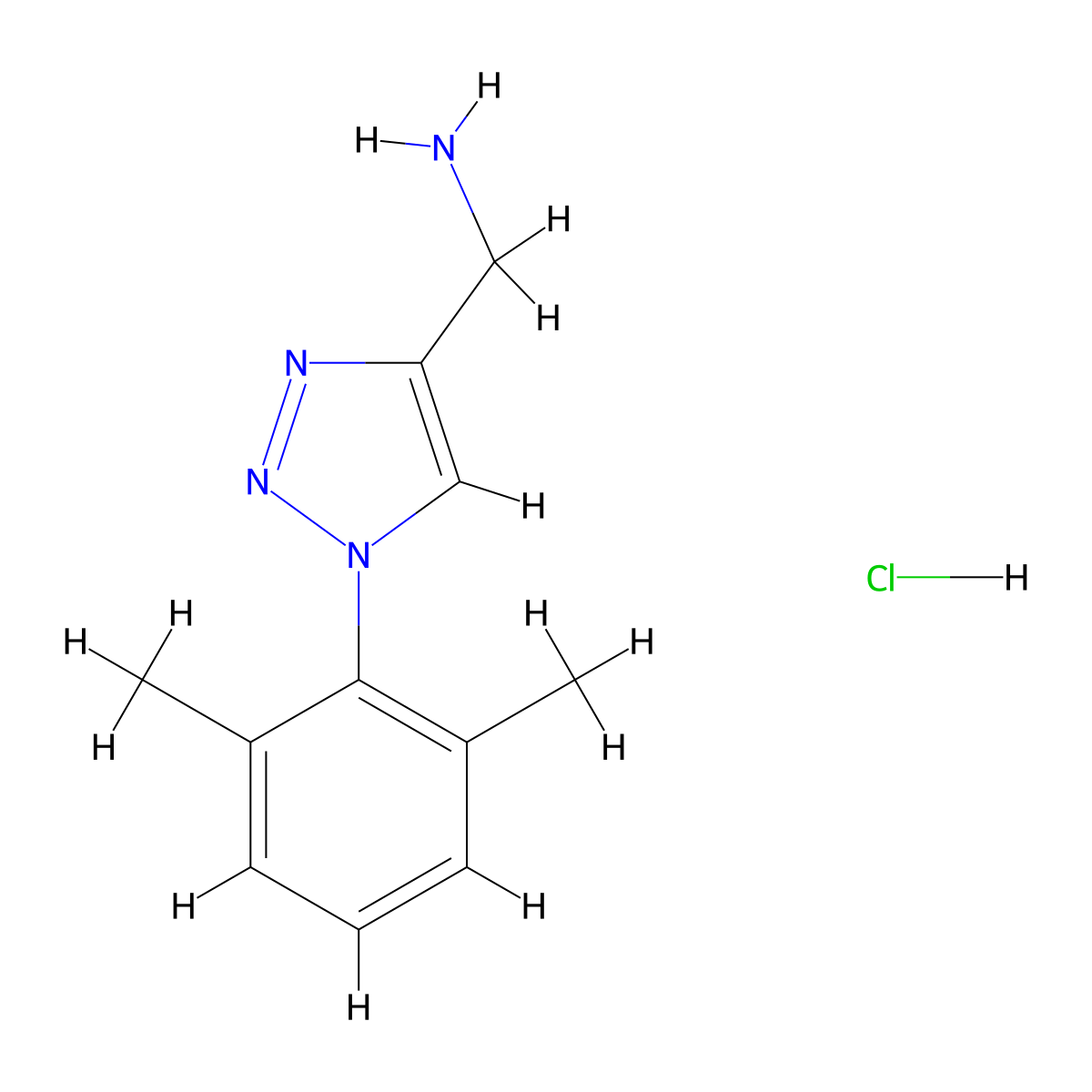 [1-(2,6-dimethylphenyl)-1H-1,2,3-triazol-4-yl]methanamine hydrochloride molecular structure, CAS 2380175-05-1