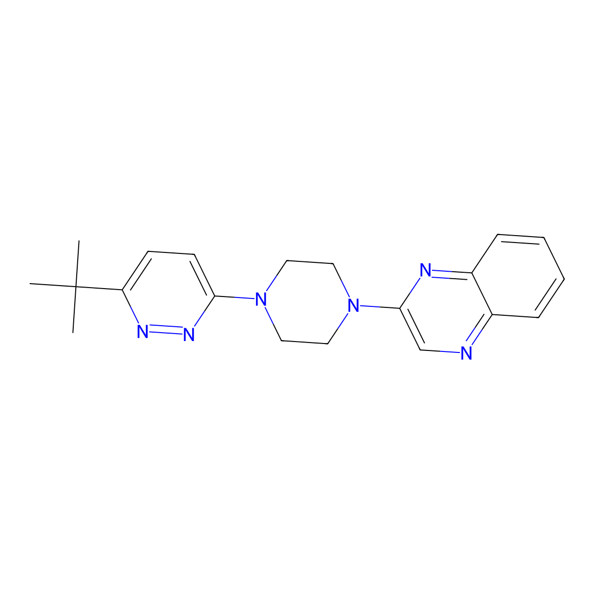 2-[4-(6-Tert-butylpyridazin-3-yl)piperazin-1-yl]quinoxaline molecular structure, CAS 2380175-11-9