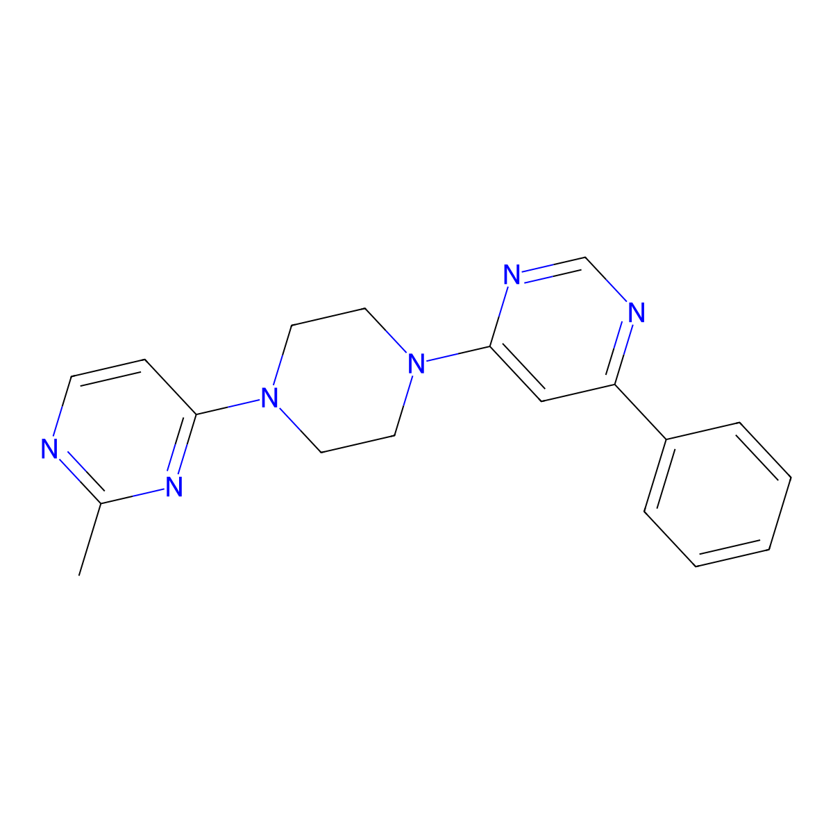 4-[4-(2-Methylpyrimidin-4-yl)piperazin-1-yl]-6-phenylpyrimidine molecular structure, CAS 2380175-22-2